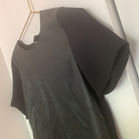 H&M Black Leather Short Sleeve Top With Solid Back - Picture 13 of 14